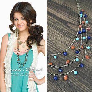 3 Tier Layered Chain Bead Necklace ASO Alex Russo / Selena Gomez